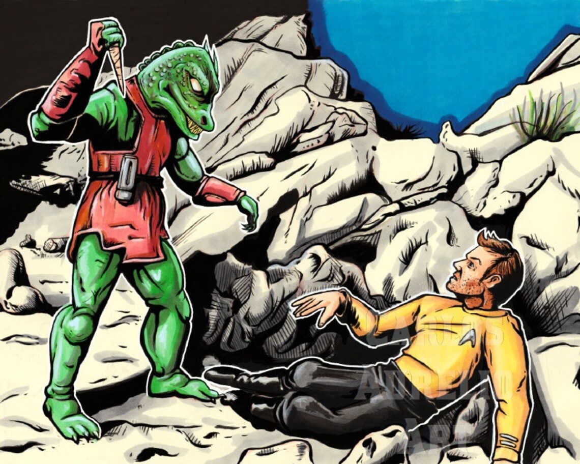 Kirk vs Gorn ART PRINT | Etsy