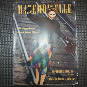 Rare Heavy 1940 September Mademoiselle Vintage Magazine...