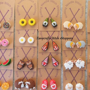 Knitting Needle Point Protectors Stitch Stoppers Gnomes Sheep Cows Fox Owl Llamas Doughnuts Hedgehog Dinosaurs Knitting Accessories