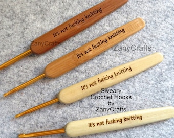 Sweary Crochet Hooks Bamboo Sizes 2mm -6mm UK Supplier & Delivery to UK