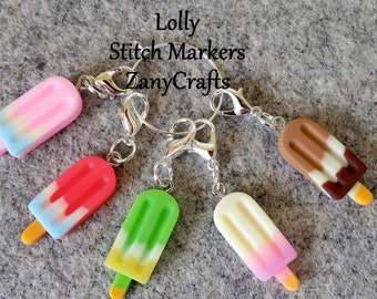 5 Handmade Stitch Markers Ice Lolly For Knitting And Crochet Progress Keepers UK Shop