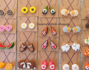 Knitting Needle Point Protectors Stitch Stoppers Gnomes Sheep Cows Fox Owl Llamas Doughnuts Hedgehog Dinosaurs Knitting Accessories