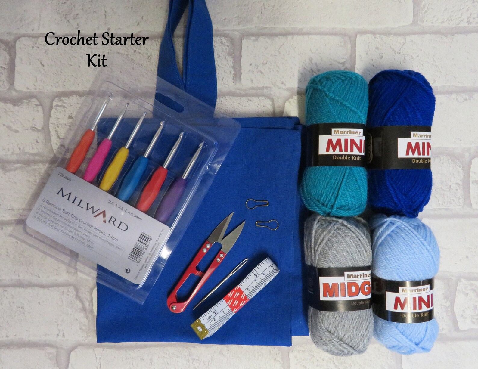 Beginners Crochet Starter Kit 6 Colour Coded Grip Crochet Etsy UK