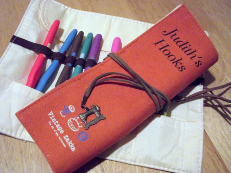 Personalised Crochet Hook Case Roll Bag Organiser Gift Crochet Queen