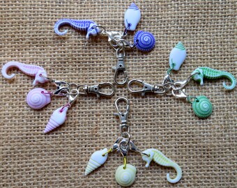 Under The Sea Themed Stitch Markers Progress Keepers Zip Charms