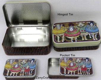 Sheep tins by Emma Ball, Tins for things knitters, crocheters, Sewers