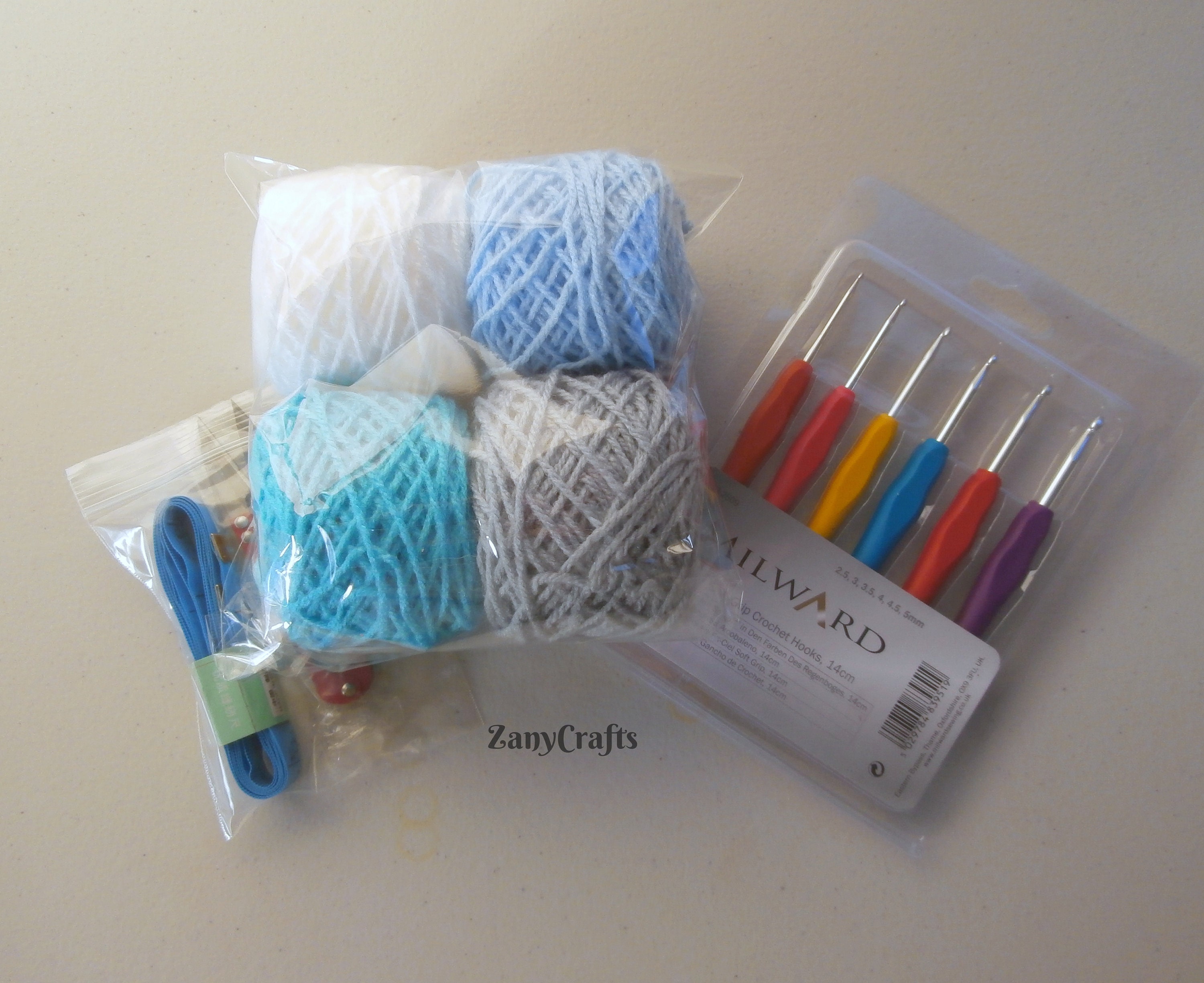 Beginners Crochet Starter Kit 6 Colour Coded Grip Crochet Etsy