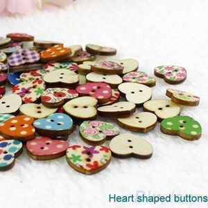 Multicoloured Small Heart Shaped Buttons Ideal Embellishments for Sewing Scrap booking Card Making Projects image 3