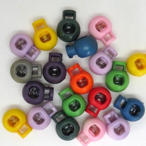 Ball cord lock stoppers plastic spring round cord locks end round stoppers toggles for drawstrings