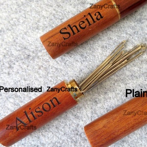Sewing Needle Tube Toothpick Personalised Wooden  Screw Top Holder Can Be Personalised