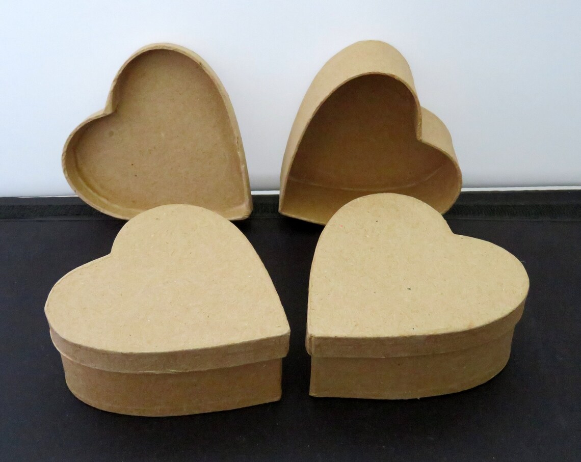 Caja en forma de corazón cartón prensado para decoración | Etsy
