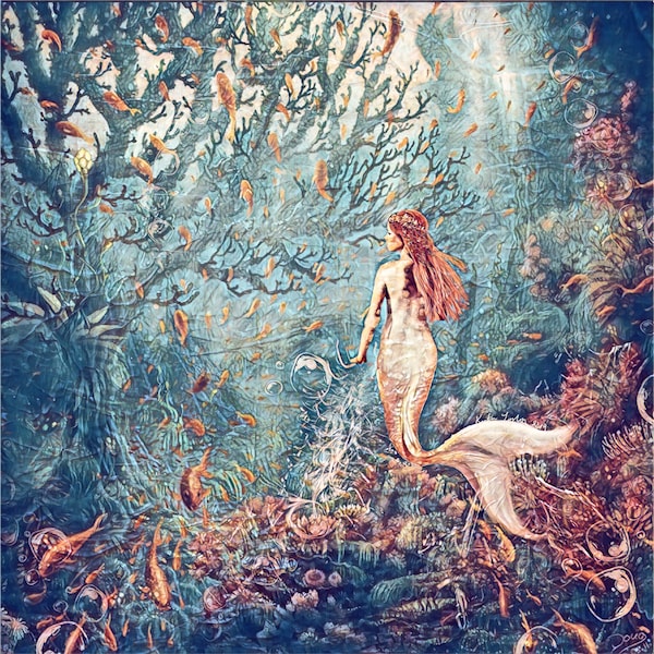 digital download underwater mermaid art