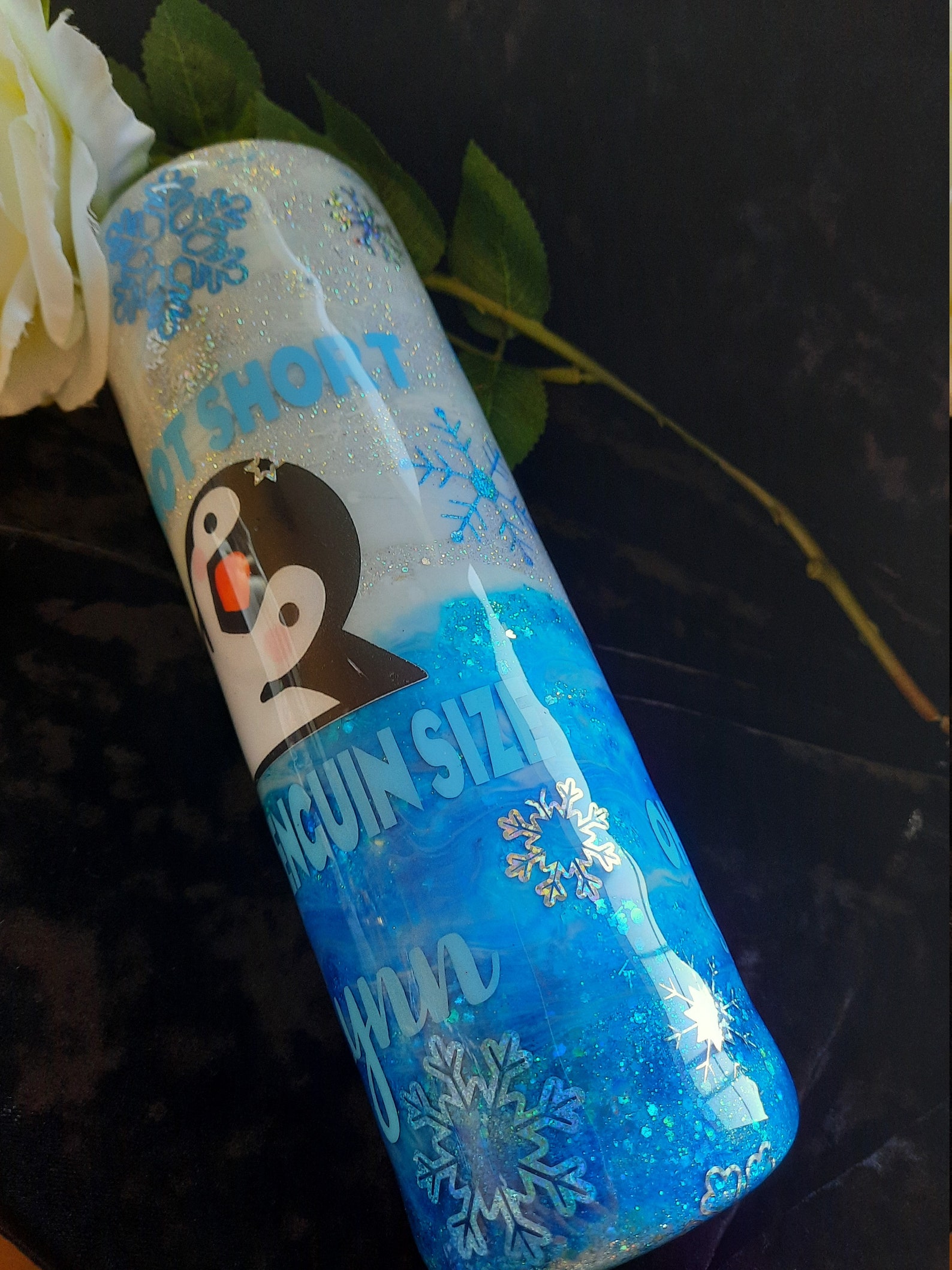 Custom Glitter Penguin Tumbler im Not Short Im Penguin Etsy