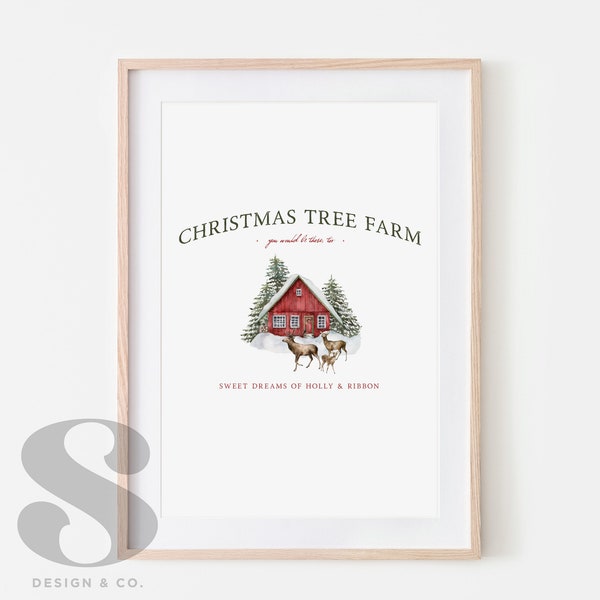 Taylor Swift Inspired Christmas Print, Christmas Tree Farm, Vintage Christmas