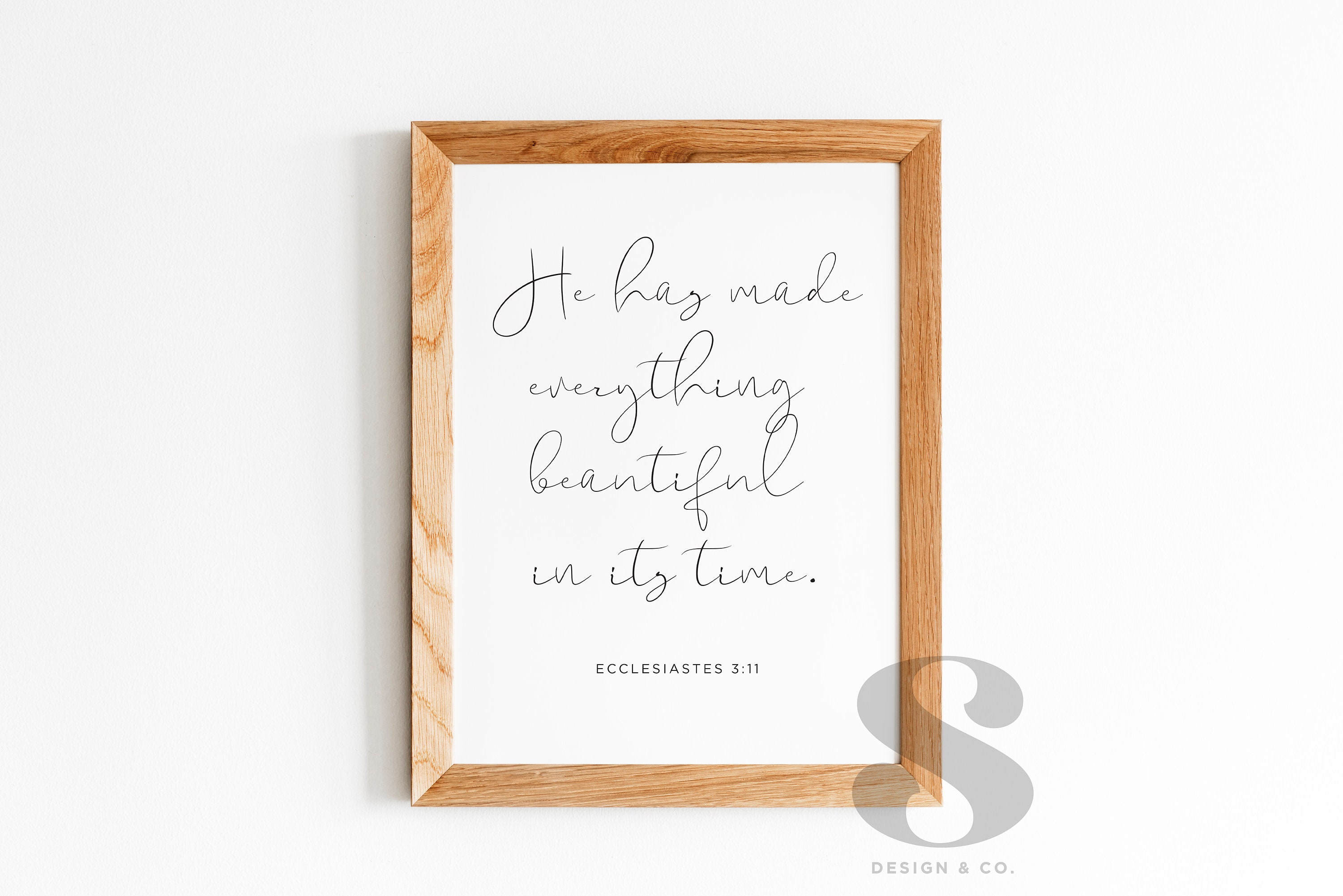 Scripture Wall Art, Bible Art Printable, Christian Prints, Ecclesiastes ...