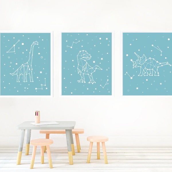 Dinosaur Constellation Nursery / Dino Nursery / Dinosaur Kids Room / Outer Space Boys Room / T Rex Constellation / Animal Constellation