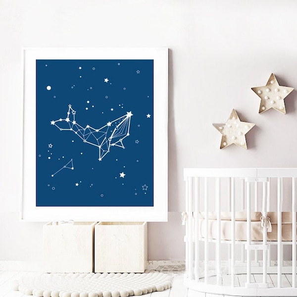 Sternbild Wal / Sternenhimmel Kinderzimmer Bild / Sternbild / Weltraum Kinderzimmer / Ozean Kinderzimmer / Sternbild Wal / Kosmischer Wal / Galaxie