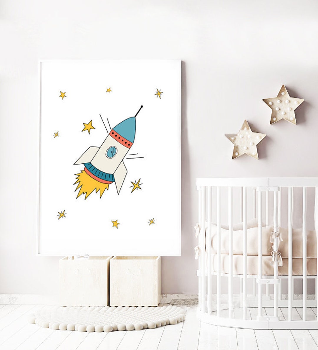 Nursery Decor Outer Space / Rocket / Nursery Wall Art / Astronaut / Boy ...
