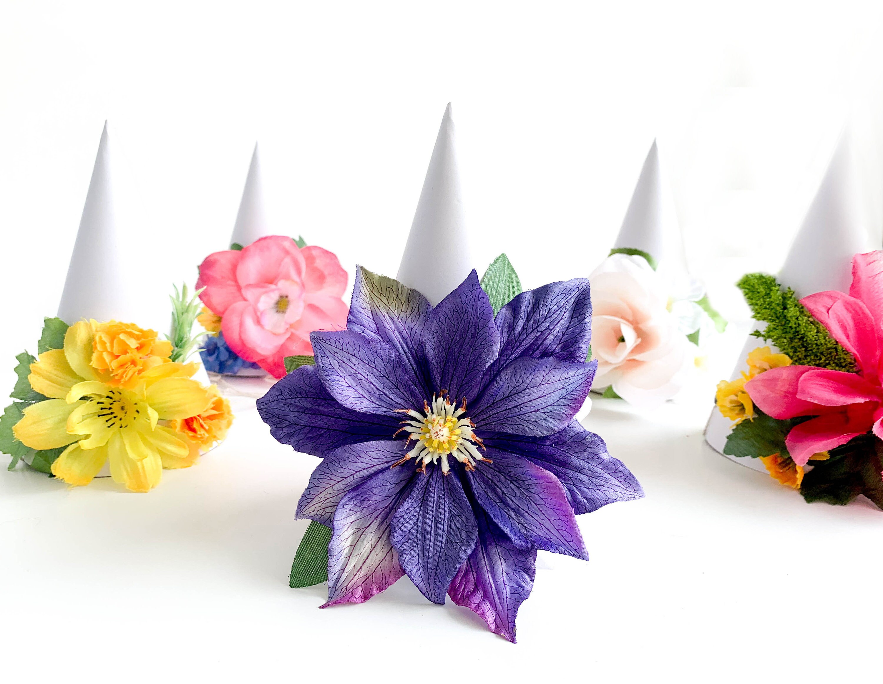 Flower Party Hats / Garden Party Hats / Floral Bridal Shower / Etsy