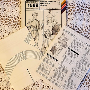 1980 Stretch & Sew Dress and Blouse Vintage Sewing Pattern image 3