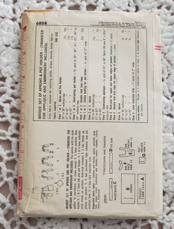 Vintage Simplicity #6808 Sewing Pattern 1966 View 2