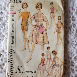 Vintage Einfachheit #4419 Schnittmuster c. 1962