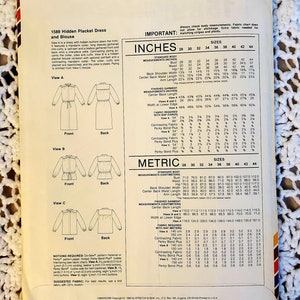 1980 Stretch & Sew Dress and Blouse Vintage Sewing Pattern image 2
