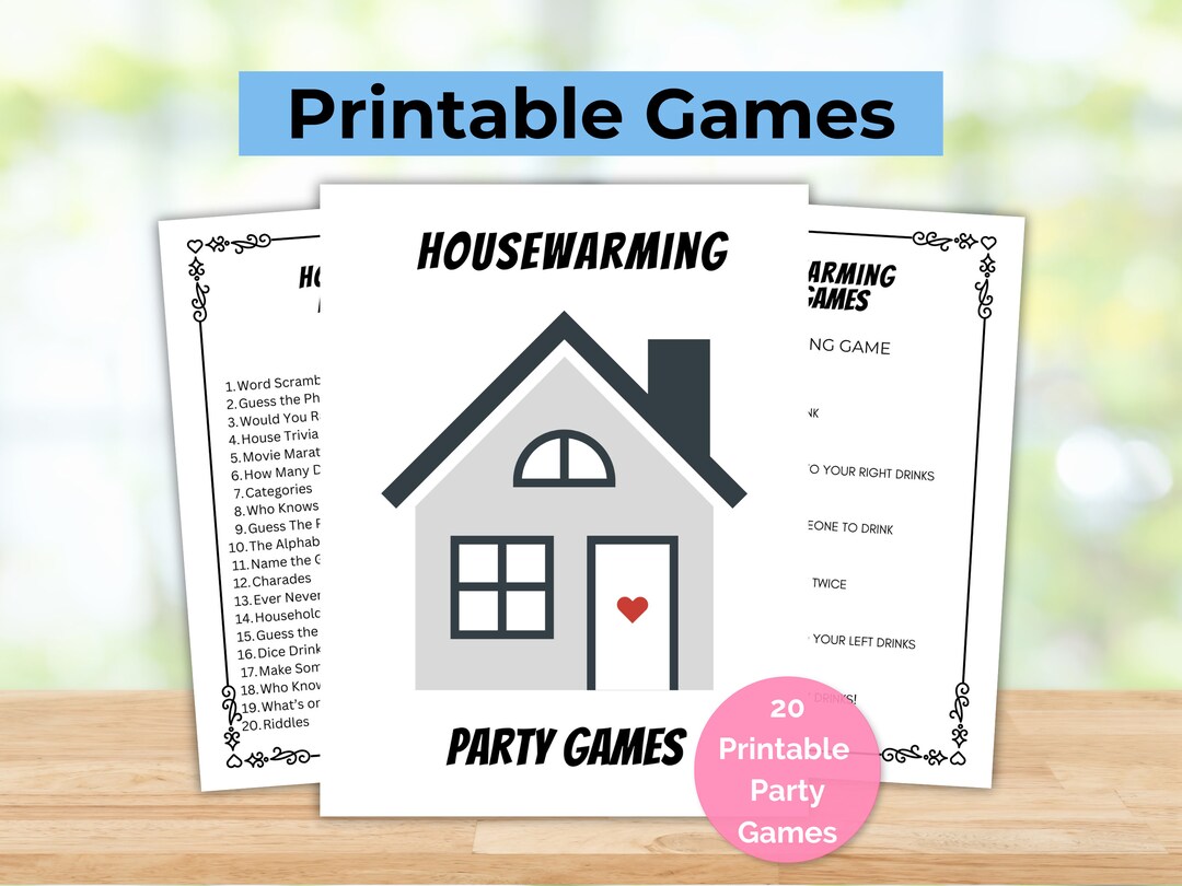 Printable Housewarming Party Games Bundle Digital Download A4 &amp; US ...