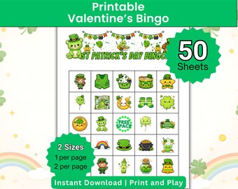 St Patrick's Day Bingo Game | Kids Printable Classroom Party Activity (Digital Download)