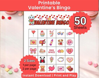 Valentine's Day Bingo Game | Kids Classroom Party (Printable PDF)
