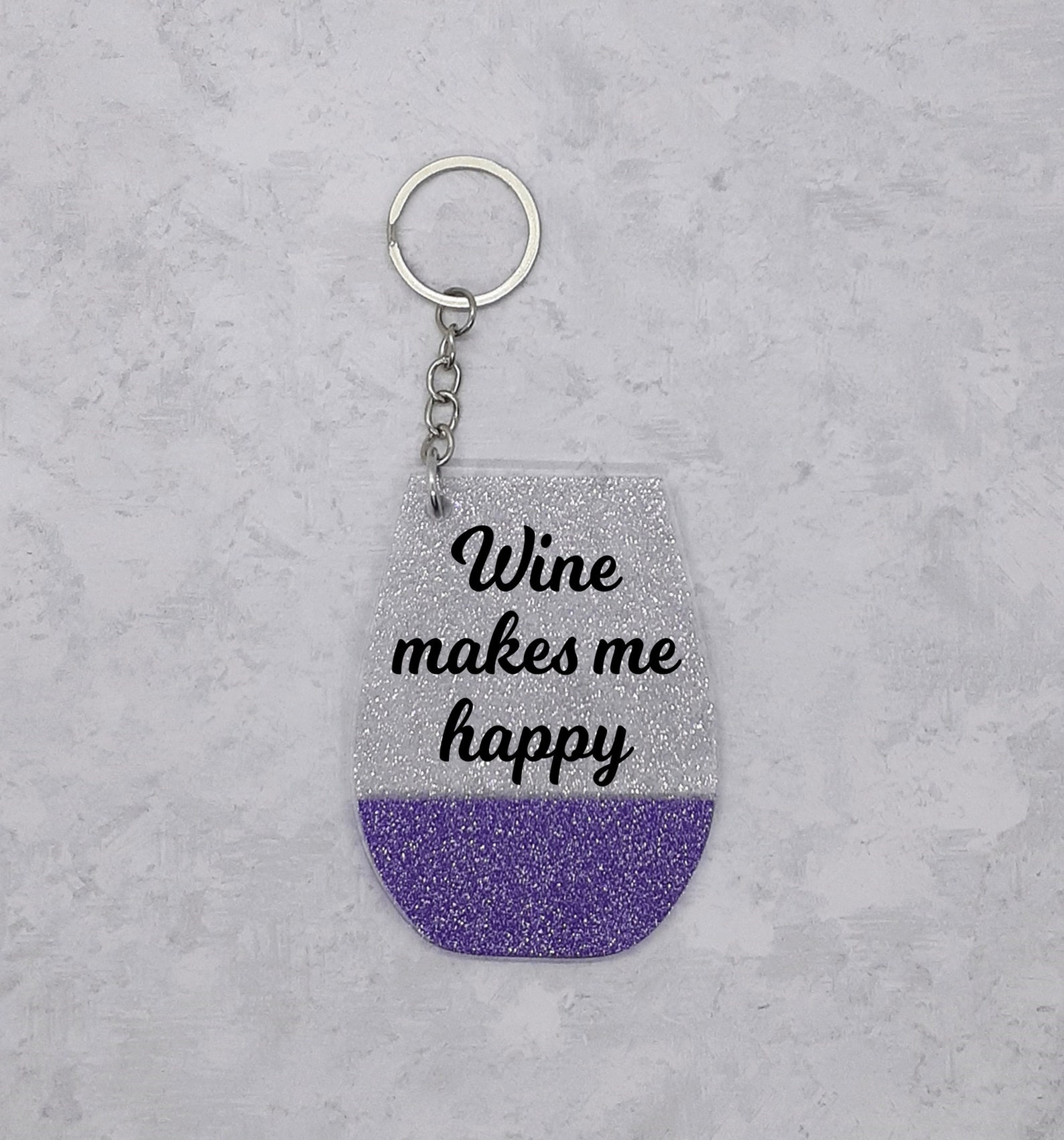 Wine Glass Keychain Stemless Wine Glass Etsy