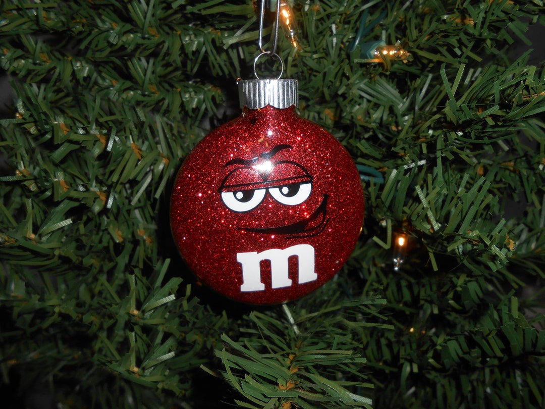 M&M® Glitter Christmas Ornament Etsy
