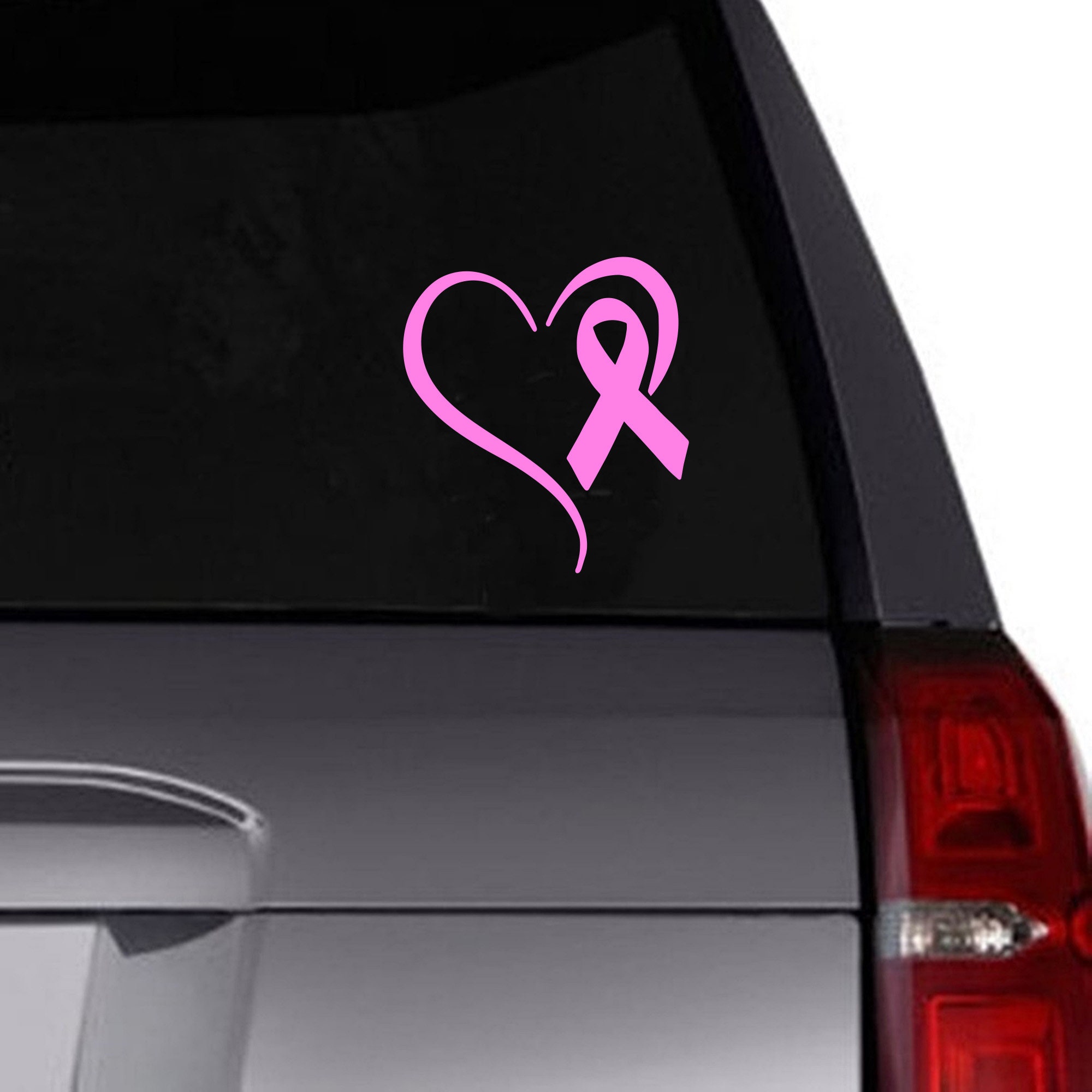  JUNZAN Breast Cancer Awareness Pattern White Small Car