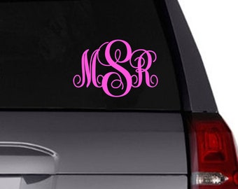 Monogram decal - Monogram Car Decal - Monogram Sticker - Monogram Decal - Car Decal - Cup Decal- Laptop Decal