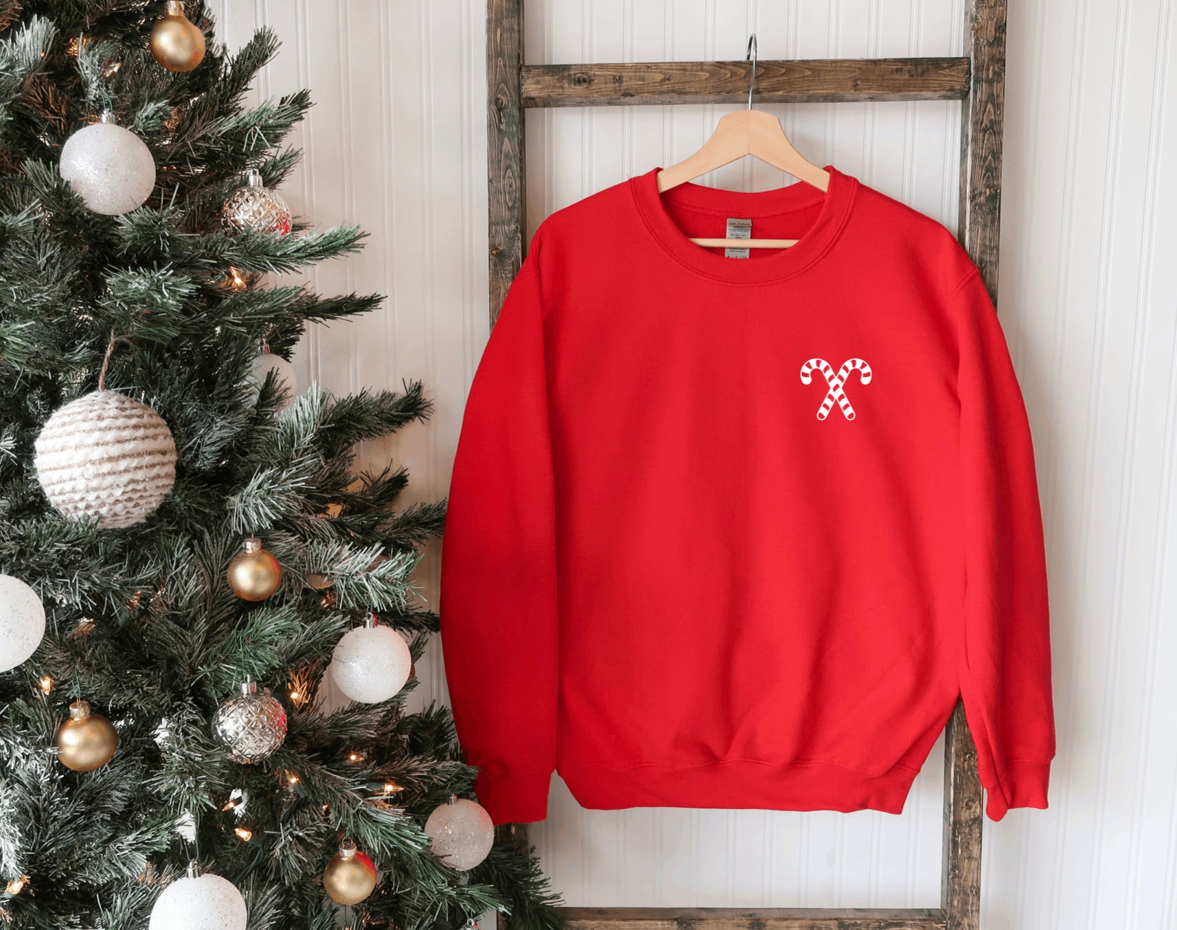 Christmas Sweatshirt Candy Cane Sweatshirt Christmas Shirt Etsy