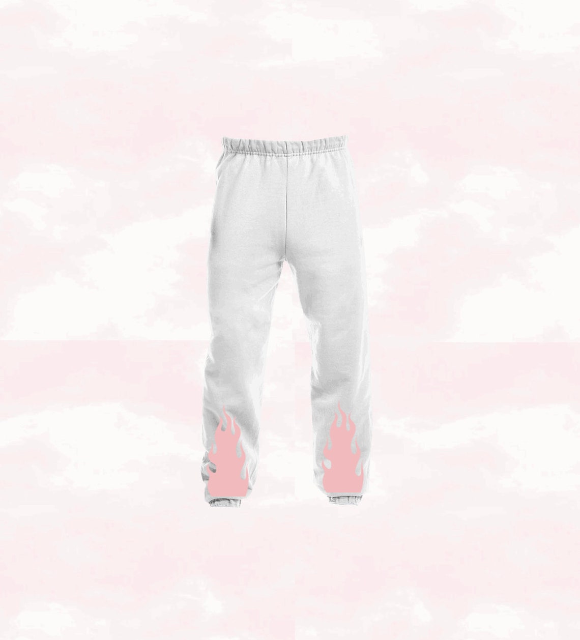 White Flame Sweatpants Flame Joggers Cute Sweatpants | Etsy