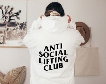 Anti Social Lifting Club Hoodie Workout Hoodie Gym Hoodie - Etsy