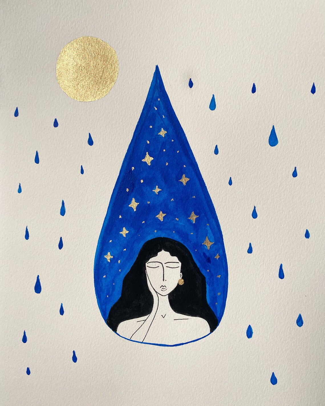 Giclée Print of Original Gouache Paintinga Hard Rain's Agonna Fall