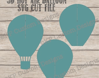 3D aire caliente globo cortado archivo SVG uso Personal solamente