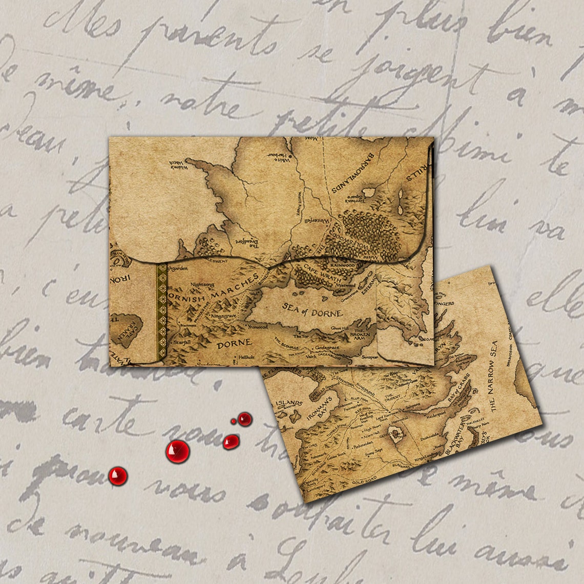 Vintage Looking Game of Thrones Westeros Map Printable Envelope5x7 - Etsy