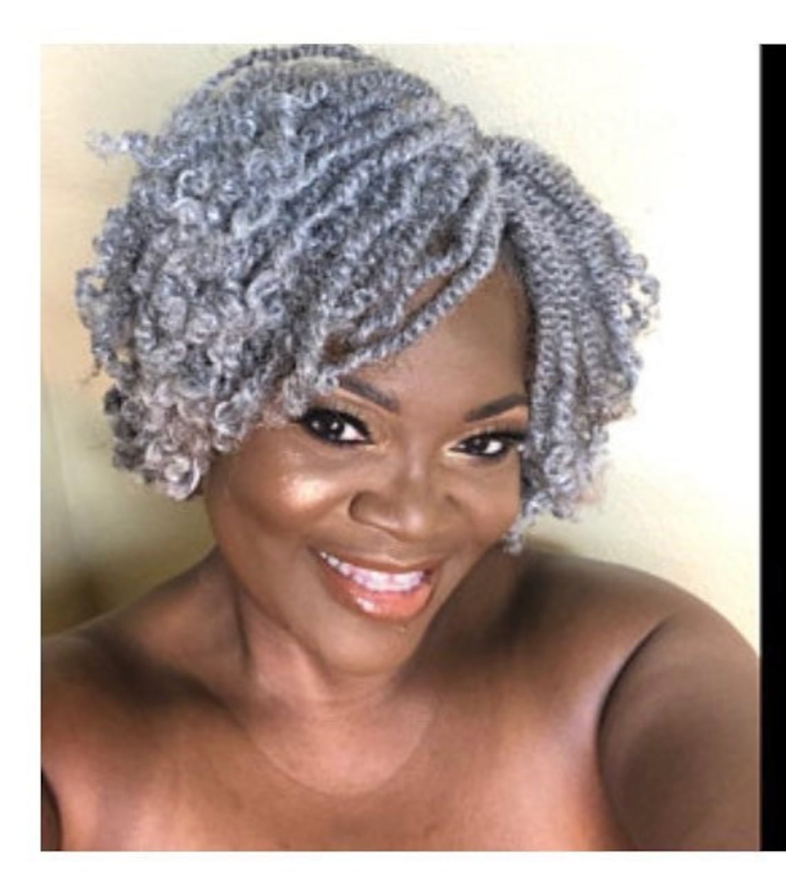 Braided Wig Kinky Twist Diva Grey Etsy