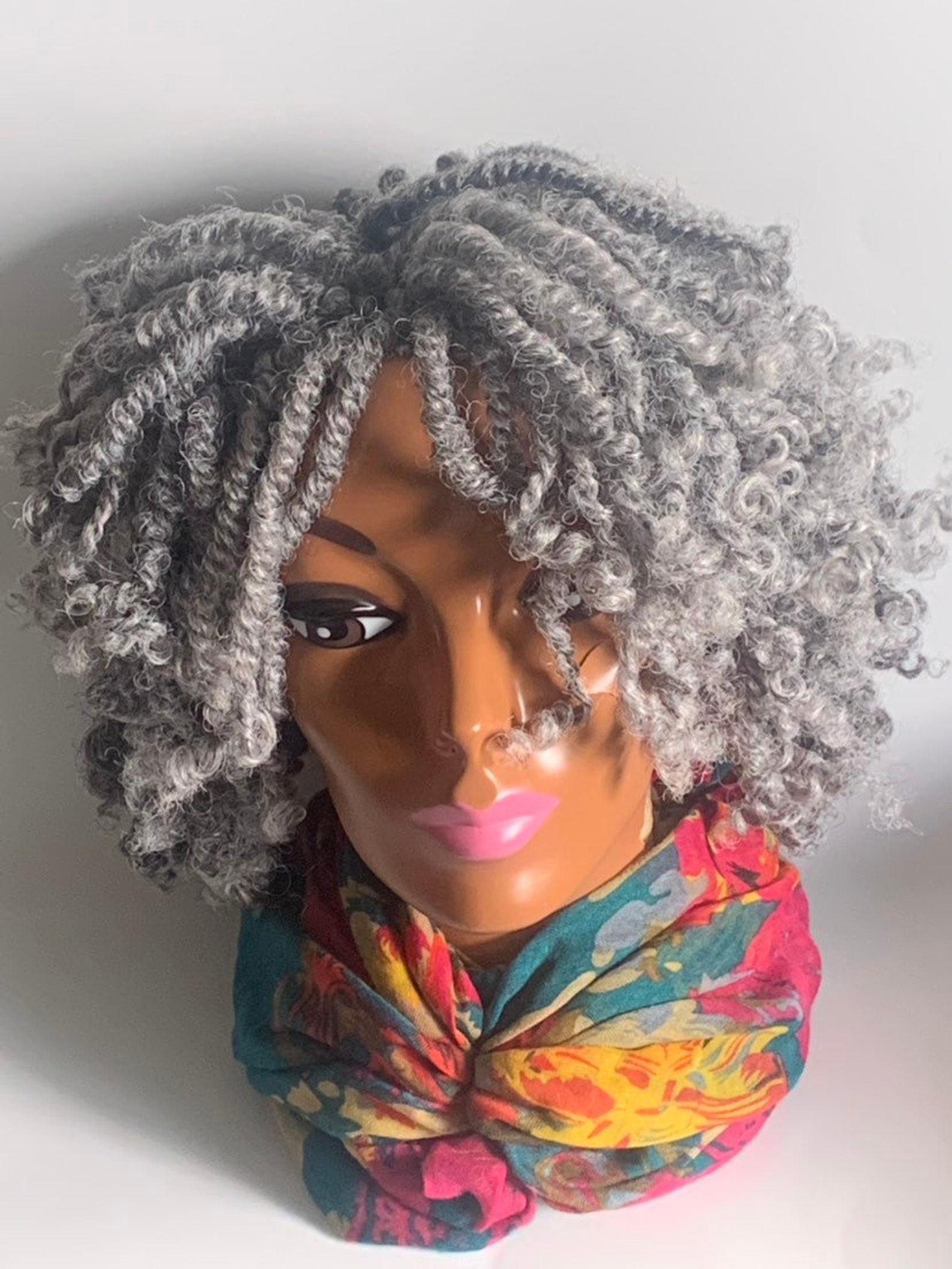 Braided Wig Kinky Twist Diva Grey Etsy
