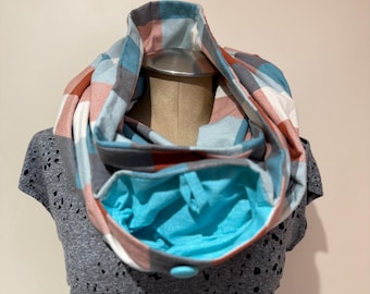 Infinity scarf with button pocket