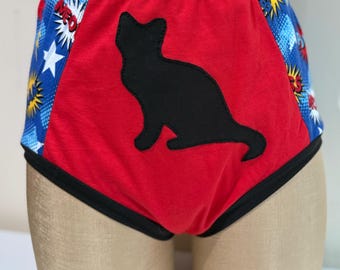 High Waisted Undies embroidered cat