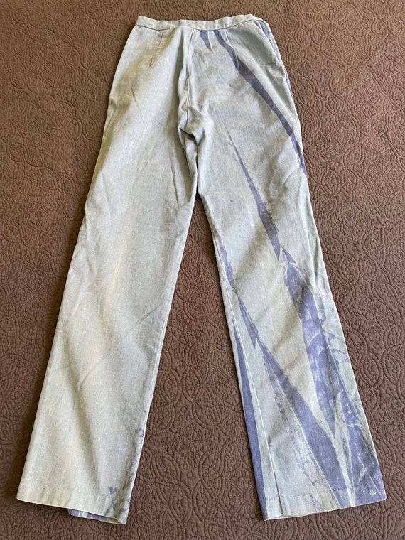 Women’s Denim Pants Vintage Indigo Acid Dye Brass… - image 2