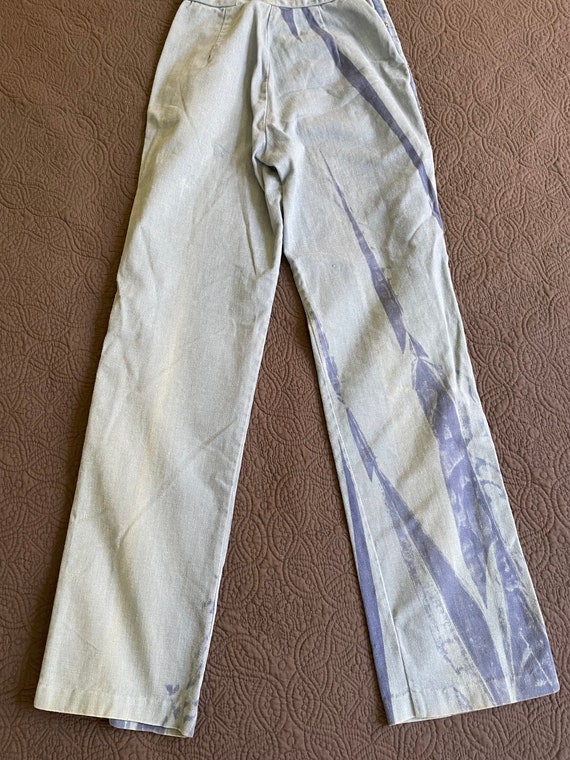 Women’s Denim Pants Vintage Indigo Acid Dye Brass… - image 9