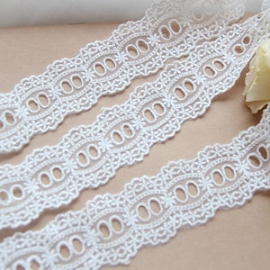 DIY Garment Accessories Trim Cotton Mesh Silk Line Hollow Embroidery Lace Trim Width 4cm By The Yard