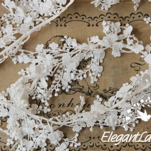 2 yards Super Exquisite Teardrop Lace,White Cotton Fabric Lace Trim,Bridal Bracelet Jewelry Design B9052