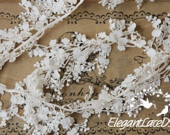 2 yards Super Exquisite Teardrop Lace,White Cotton Fabric Lace Trim,Bridal Bracelet Jewelry Design B9052