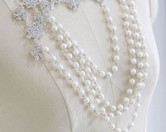 Collier de perles cousues à la main, robe de mariée décorative, accessoires bijoux DIY